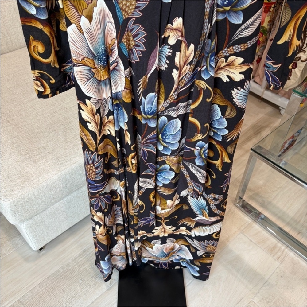 Farm Rio: Black Snake Garden Lenzing Viscose Maxi Dress long sleeve - Picture 12 of 13